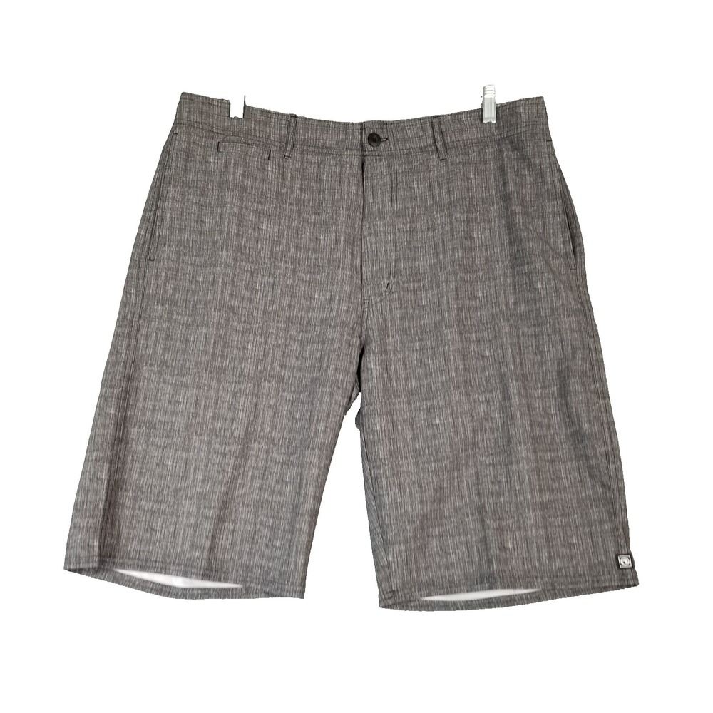 Ocean Current swim shorts hybrid men's 38x12 gray plaid Dri-Fit flex stretch